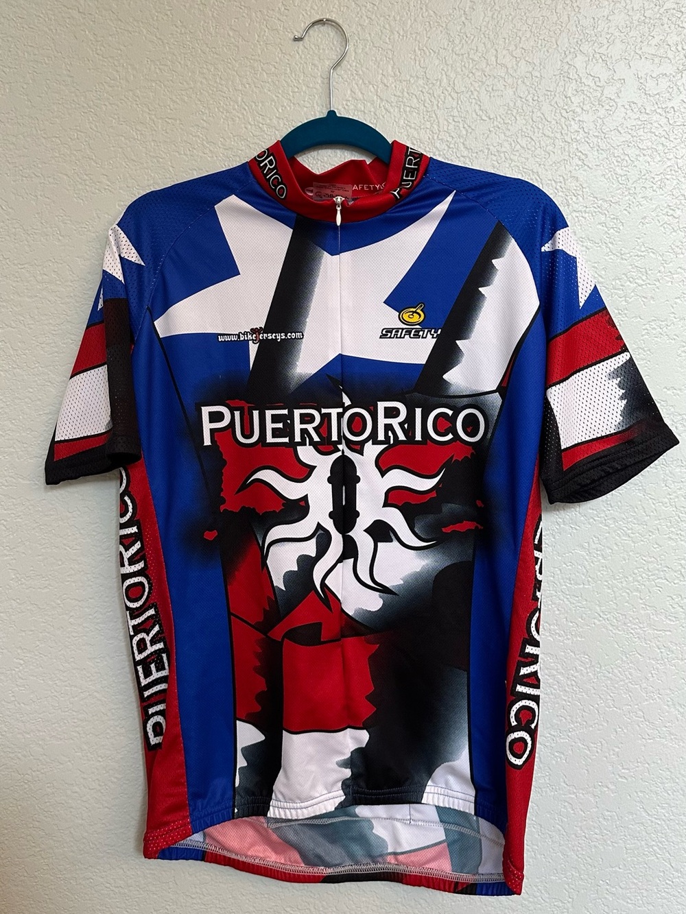 Safety Puerto Rico Cycling Jersey XL Boricua Flag Full Zip